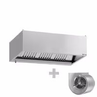 Commercial Wall-Mounted Extractor Hood with Motor – 1600mm – with Speed Controller, Baffle Filters & LED Lighting