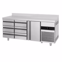 Commercial Counter Fridge PREMIUM - 1865x700mm - with 1 door - 6 drawers - with upstand - capacity 474 litres
