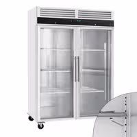 Szafa mroźnicza ECO – stal nierdzewna – 1200 L – z 2 drzwiami szklanymi