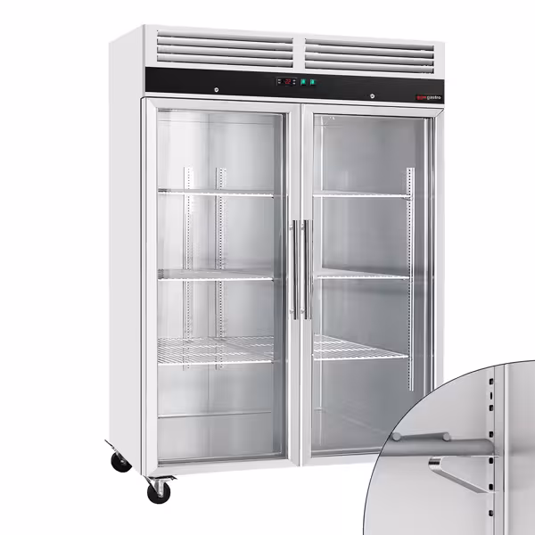 Szafa mroźnicza ECO – stal nierdzewna – 1200 L – z 2 drzwiami szklanymi