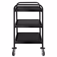 Serveringsvagn - 800x500 mm - med 3 hyllplan - svart