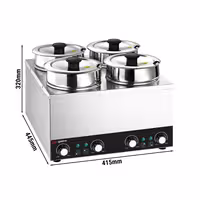 Stolni bain-marie - grijač za umake - 14 l - 600 W - 4 lonca s po 3,5 l
