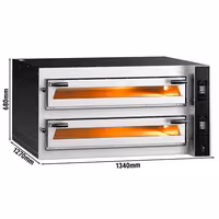 Electric Deck Pizza Oven - Twin Deck - Refractory Stone Deck - 9+9 x Ø 35cm (13.8") - Touchscreen Controls - up to 400°C