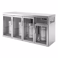 Profesionalni hladnjak za pivske bačve - 4x50 l bačve - 2120 x 600 mm - sa 4 staklena vrata