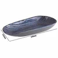 (6 adet) LOOPS - Çukur Tabak - Melamin, 340x155mm, Mavi / Gri
