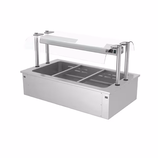 Upotettava vesihaude - 2,59 kW - 3x GN 1/1 - suojalasi