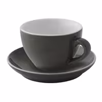 (6 kom) Colors - Tanjurić za cappuccino - Okrugli - Ø 140 mm - Siva
