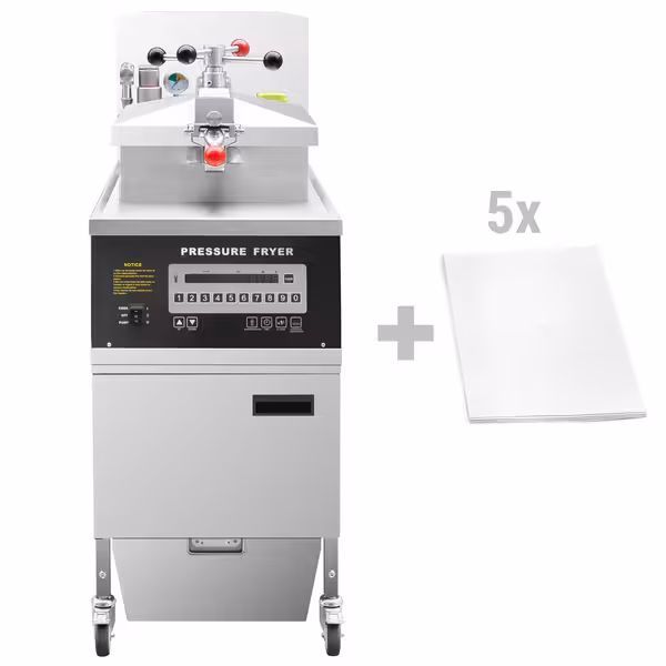 Električni visokotlačni friteza za duboko prženje s filtracijskim sustavom – 24 litre – 13,5 kW – digitalni