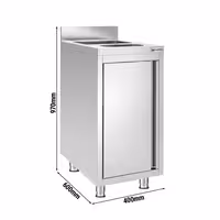 Sudoper s ormarićem - inox - 400 x 600 mm - s košem za otpatke - s 1 koritom