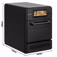 Commercial High Speed Oven - Touchscreen - 3.0kW - Black - Ventless - incl. Pizza Tray, Mesh Basket | 80% Faster Cooking
