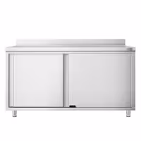 خزانة قاعدية ستانلس ستيل KOPENHAGEN PREMIUM - 1600x600mm - مع أبواب منزلقة و مع حاجز خلفي