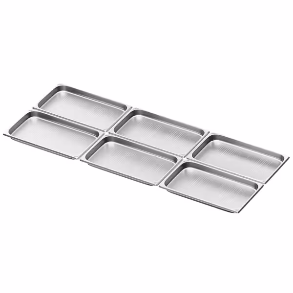 (6 szt.) Pojemnik GN 1/1 – perforowany – stal nierdzewna – wysokość: 40 mm