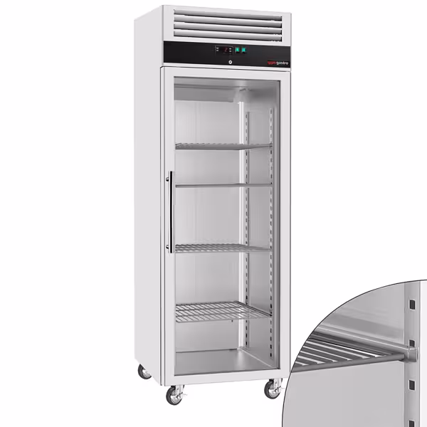 Szafa chłodnicza ECO – stal nierdzewna – 600 L – z 1 drzwiami szklanymi