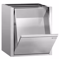Sistema de reciclagem para armário - Módulo de encastre com porta basculante - 400x760x585mm - com fecho suave - cantos arredondados & fácil limpeza - Aço inoxidável