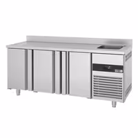 Rashladni pult PREMIUM - 1900x700 mm - 420 l - Ventilirano hlađenje - s 3 vrata - s 1 korita - Leđni podignuti rub