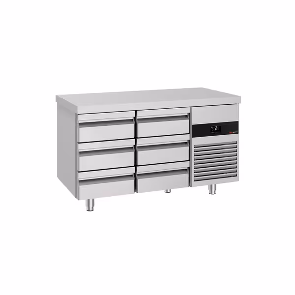 Commercial Counter Fridge PREMIUM - 1400x700mm - with 6 drawers - capacity 281 litres