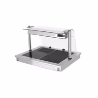 Commercial Drop-in Hot Plate Stainless Steel - 800mm - 2x GN 1/1 - 0.9 kW - with Toughened Glass Sneeze Screen