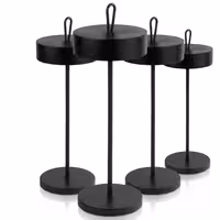 (4 adet) Şarj Edilebilir Masa Lambası - CLEO MINI - 3 kademeli kısılabilir - Ø120x350mm - Siyah