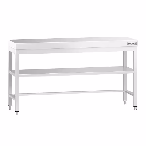 طاولة عمل ستانلس ستيل PREMIUM - 1600x600mm - مع رف سفلي & تدعيم