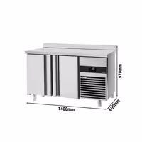 Rashladni pult PREMIUM - 1400x600 mm - 250 l - Ventilirano hlađenje - s 2 vrata - bez podignutog ruba
