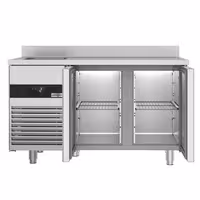 Rashladni pult PREMIUM - 1430x720 mm - 270 l - Ventilirano hlađenje - s 2 vrata - s 1 korita - Leđni podignuti rub
