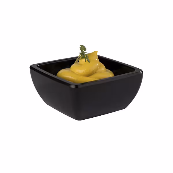 (6 adet) Ramekin (Sos Kasesi) - PURE - Melamin - 50ml - köşeli - 65x65mm - Siyah