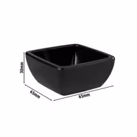 (6 adet) Ramekin (Sos Kasesi) - PURE - Melamin - 50ml - köşeli - 65x65mm - Siyah