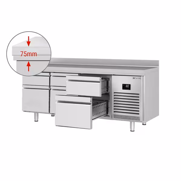 Commercial Counter Fridge PREMIUM PLUS - 1960x700mm - with 6 drawers [1/3] - with upstand - capacity 465 litres