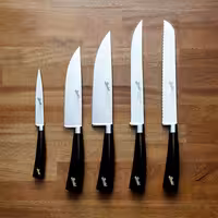 BERKEL | ELEGANCE - Bloco de facas com 5 facas - couro preto