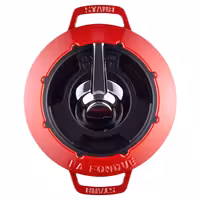 STAUB | Cast Iron Fondue Set – Ø 20 cm - Cherry Red - 6 Forks, Burner, Board
