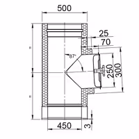 Ravna cijev za čišćenje - okrugla - od nehrđajućeg čelika - Duljina: 476 mm - Ø 450 mm