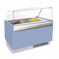 Ice Cream Display Freezer | LIAM - 1310mm - with LED lighting - for 10+10 x 5 litres Napoli pans - Light Blue - Static cooling