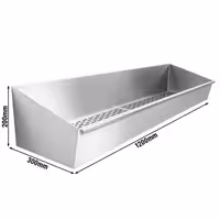 Tabuleiro perfurado para batatas fritas em aço inoxidável - 1200x300mm