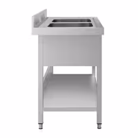 Sudoper ECO - 1000x700 mm - s donjom policom - s 2 koritima - korita sredina - inox