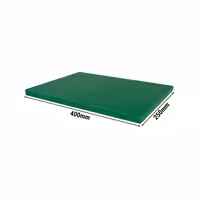 Vágódeszka - 250x400 mm - Vastagság: 20 mm - polietilén - zöld - csúszásgátló stopperekkel - HACCP