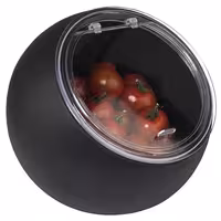 Kase - MOON - Melamin & Silikon - 0,8L - köşeli - 2 parçalı set - 190x190mm - Derinlik:175mm - Siyah