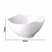(6 adet) Kase - GLOBAL BUFFET - Melamin - 6L - köşeli - 350x350mm - Derinlik:170mm - Beyaz