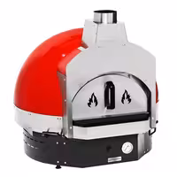 Wood-Fired Pizza Oven - Single Deck -  3 × Ø 30 cm - Red - up to 400°C - with Base frame