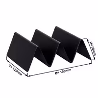 Açık Büfe Teşhir Standı - Paslanmaz Çelik - Siyah - 120x150mm