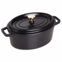 STAUB | Cocotte Oval Enamelled Cast Iron Casserole Dish – 230 mm Oval – Black