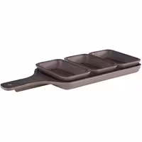 (20 adet) Kase - OAK - Melamin - 100ml - köşeli - 115x70mm - Derinlik:25mm - Kahverengi