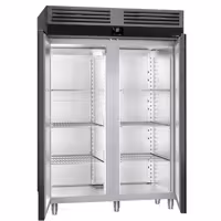 Szafa mroźnicza PREMIUM – stal nierdzewna – GN 2/1 – 1400 L – z 2 drzwiami – antracytowa
