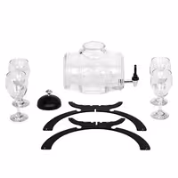 Commercial Wine Dispenser - 4L - Black - incl. 4 Wine Glasses