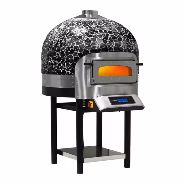Electric Deck Pizza Oven - Single Deck - Stone Deck - 7 x Ø 30cm (12") - Touchscreen Controls - up to 400°C - incl. Base frame