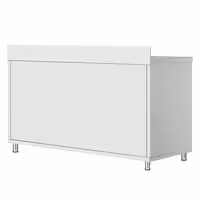 طاولة عمل ستانلس ستيل ECO - 1600x700mm - مع أبواب منزلقة - مع حاجز خلفي