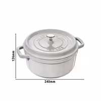STAUB | Cocotte Round Enamelled Cast Iron Casserole Dish – Ø 180 mm – White Truffle