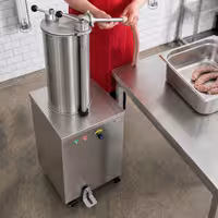Hidraulična punilica za kobasice - 20 l - 1,50 kW - inox - uključuje nožnu pedalu i 3 nastavaka za punjenje
