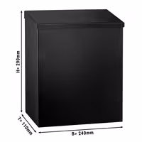 Papeleira - de parede - 7L - 240x290x110mm - Preto - Aço inoxidável