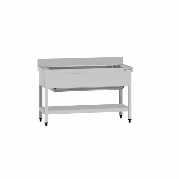 طاولة غسيل الأواني ECO - 1200x700mm - مع أرضية سفلية - مع حوض واحد