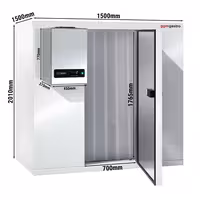 Zamrzivačka komora - 1500x2100 mm - 4,20 m³ - uklj. zamrzivački agregat i PVC lamele - -20/-10 °C